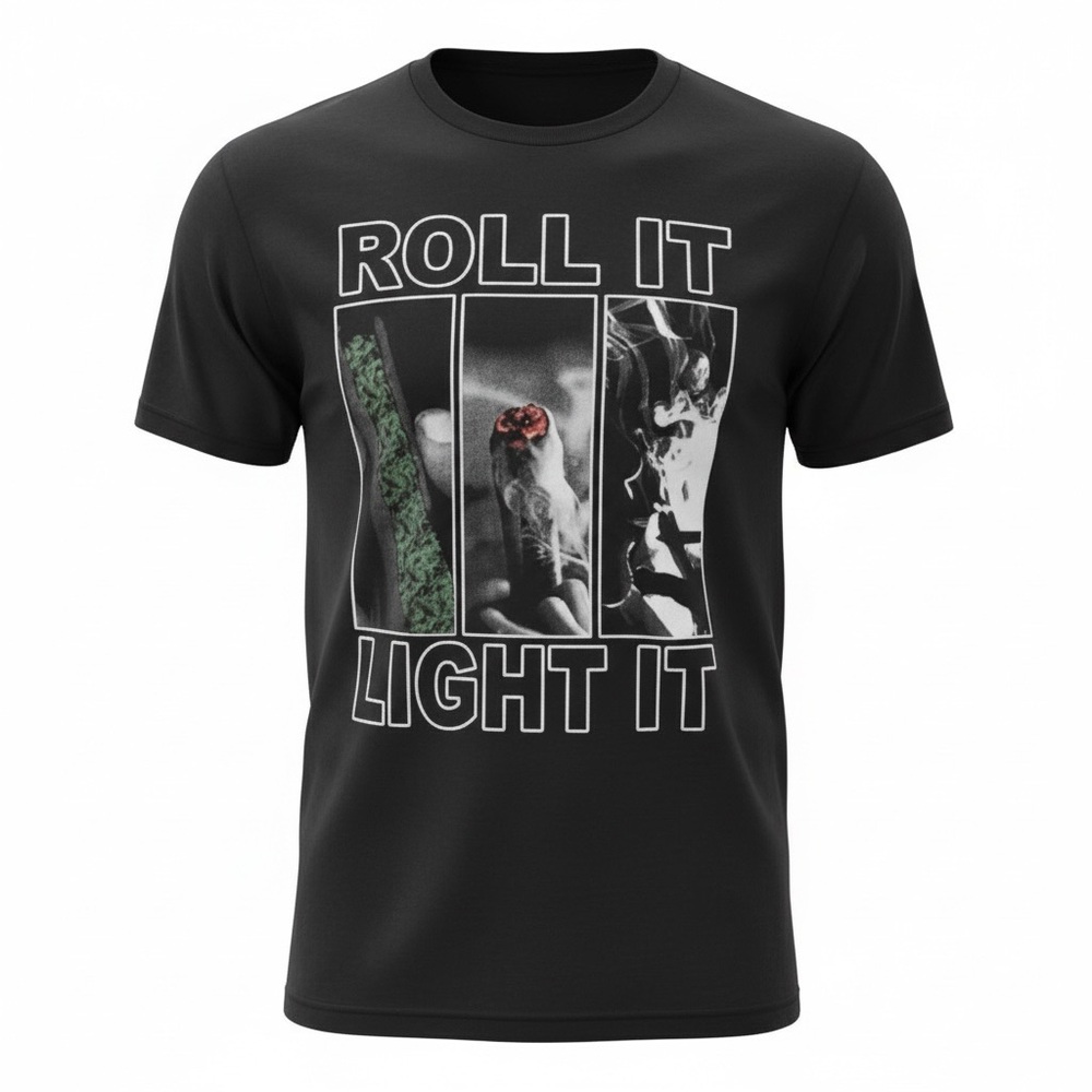 Alstyle Black Tee with Graphic Panels